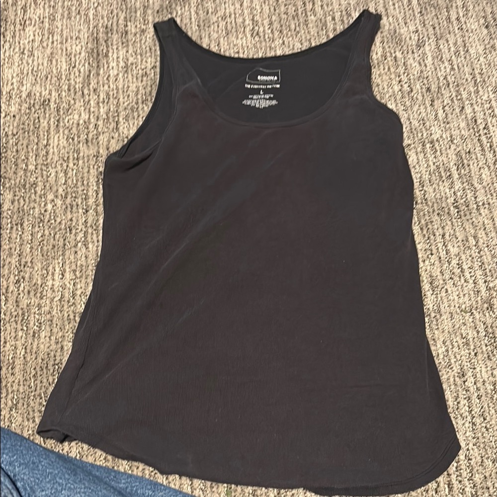 Sonoma Black Fitted Sleeveless Tank Top